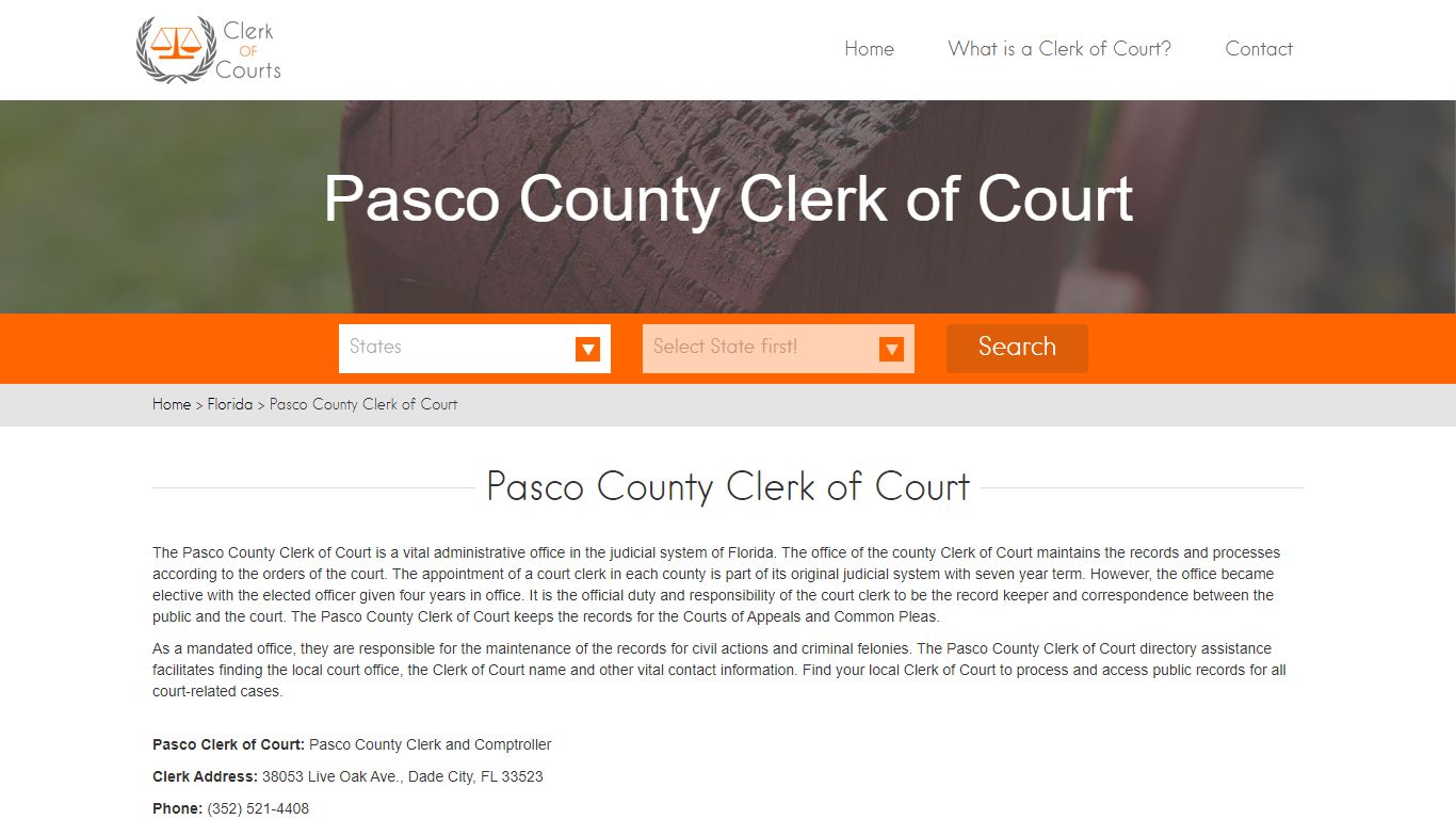 Find Your Pasco County Clerk of Courts in FL - clerk-of-courts.com